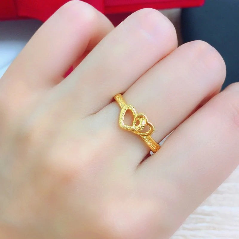 Gold Plated Retro Heart Ring Top Selling