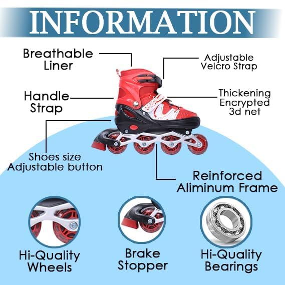 Power Super Adjustable Inline Skates © Ⓢ