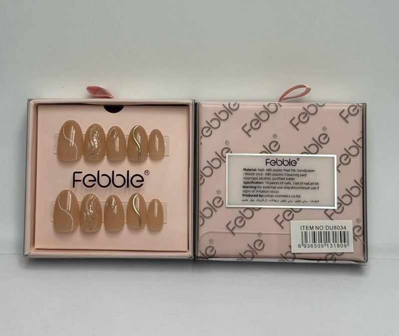 Febble - Nude Marble Swirl Press-On Nail