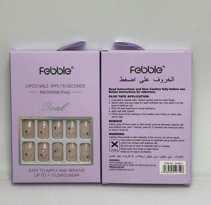 Febble - Oval Soft Nude Sparkle Press-On Nails