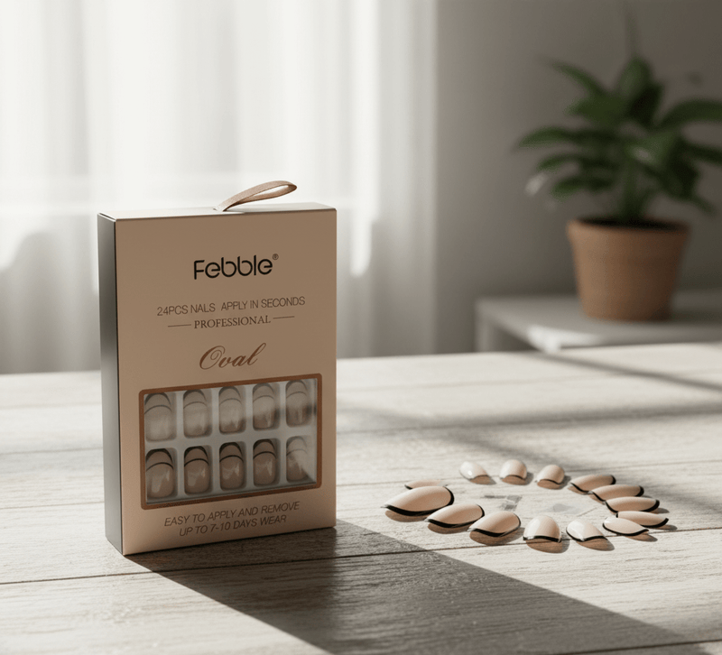Febble - Oval Classic French Line Press-On Nails