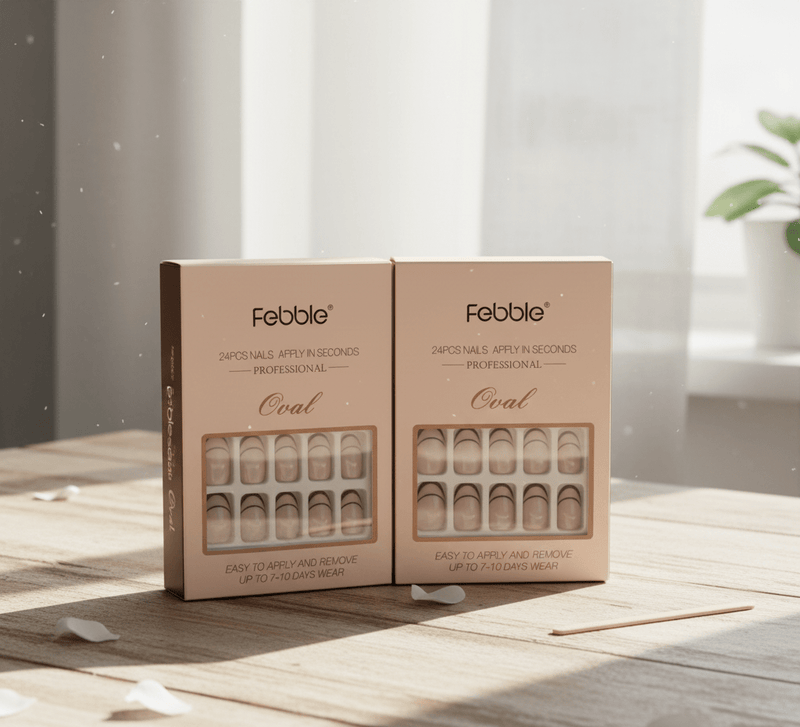 Febble - Oval Classic French Line Press-On Nails