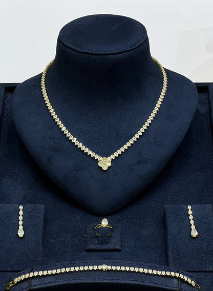 Clover Crystal Pendant Jewelry Set