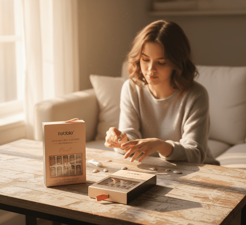 Febble - Oval Classic French Line Press-On Nails