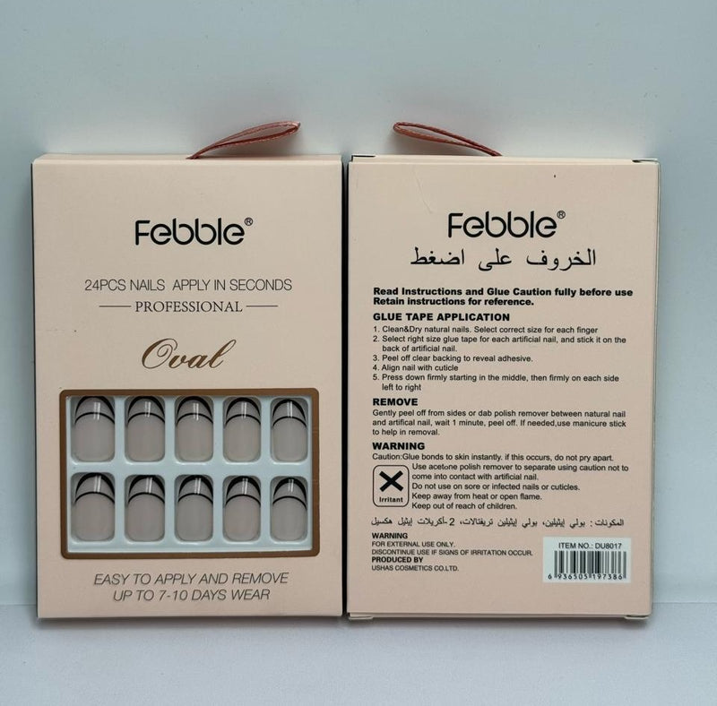 Febble - Oval Classic French Line Press-On Nails