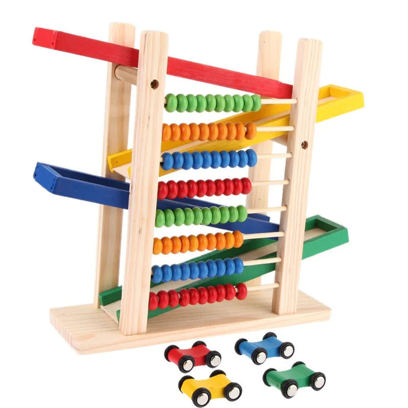Wood Toy - Wooden Abacus &amp; Car Slide Learning Toy