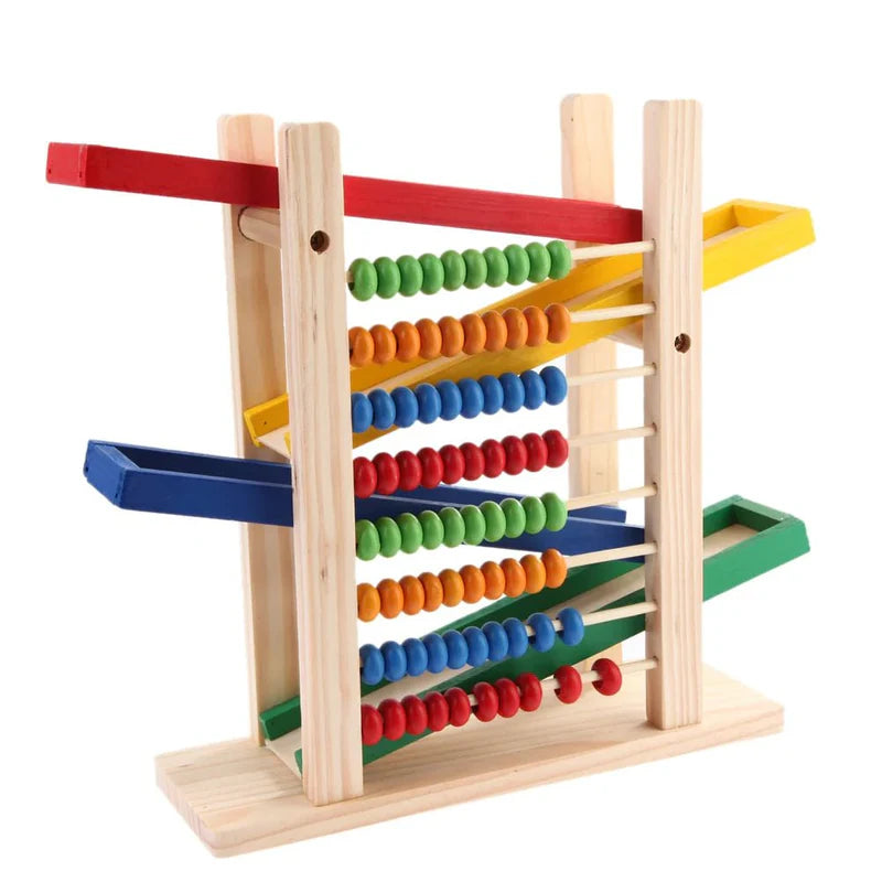 Wood Toy - Wooden Abacus &amp; Car Slide Learning Toy